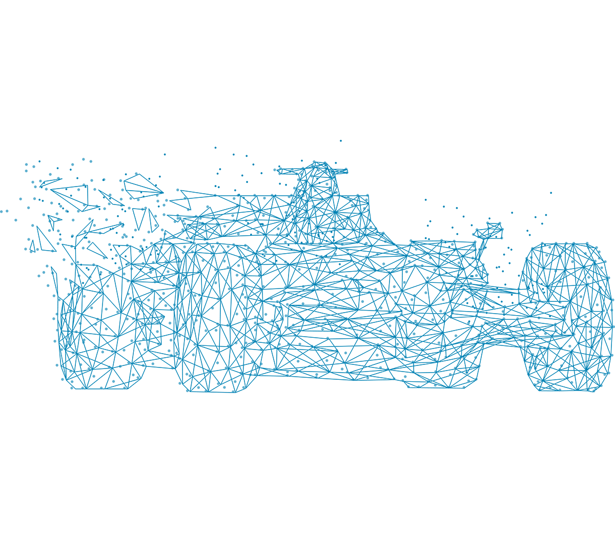 dessin au trait d'une voiture de formule 1